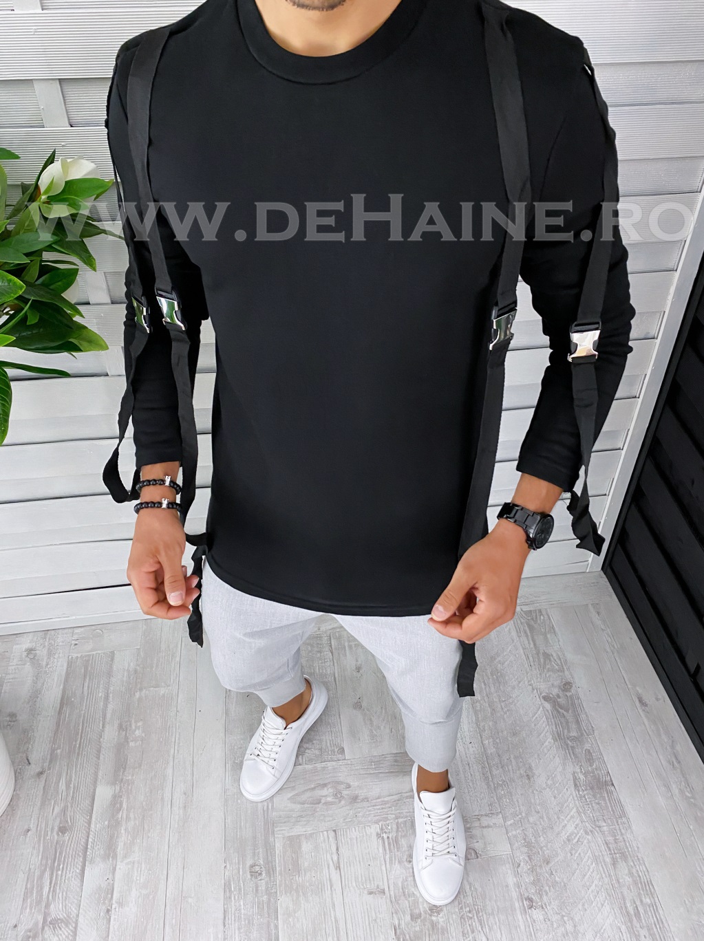 Bluza barbati neagra slim fit vagabond 2700 i13-1